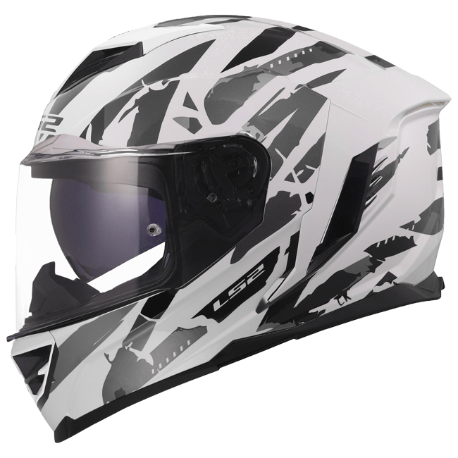 LS2 FF818 Storm III Helm – Kaos White/Grey