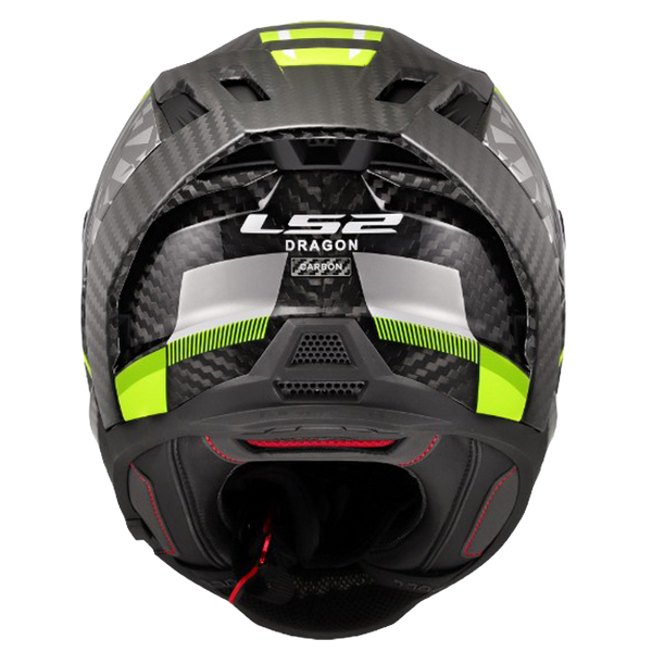 LS2 FF807 Dragon Carbon Helm – Trax Glanz Neongelb