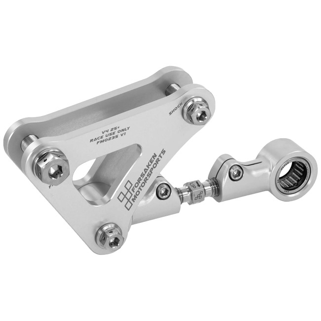 Forsaken Motorsport linear linkage for Ducati Panigale V4/S/R 2025-2026, anodised aluminium