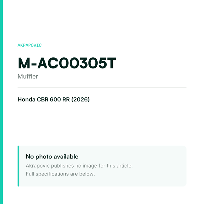 Akrapovic Muffler M-AC00305T — placeholder, no manufacturer photo available