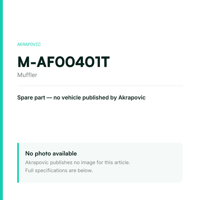 Akrapovic Muffler M-AF00401T — placeholder, no manufacturer photo available