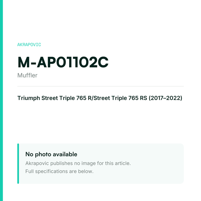 Akrapovic Muffler M-AP01102C — placeholder, no manufacturer photo available