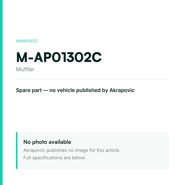 Akrapovic Muffler M-AP01302C — placeholder, no manufacturer photo available