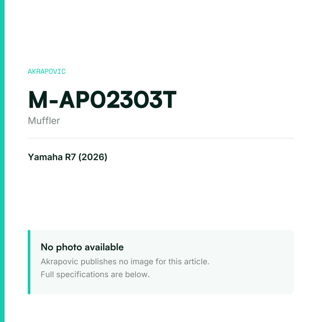 Akrapovic Muffler M-AP02303T — placeholder, no manufacturer photo available
