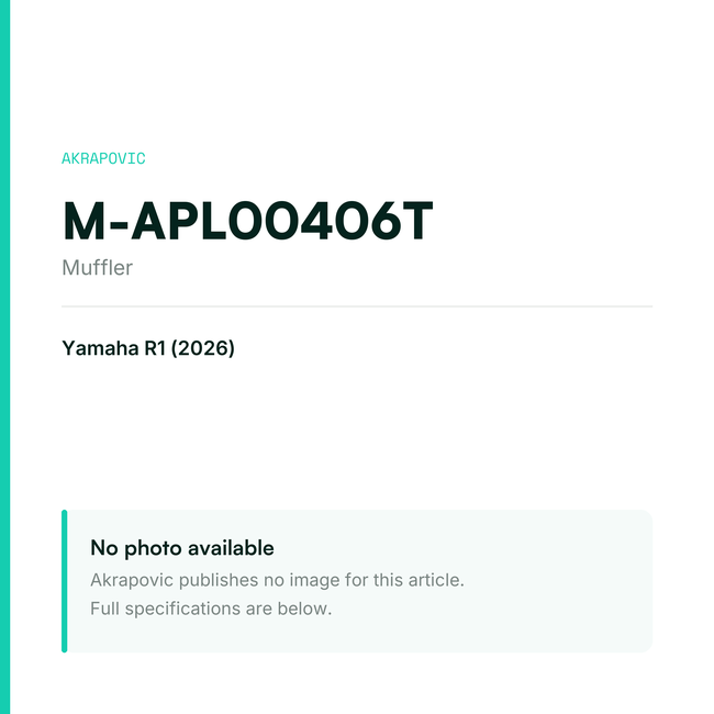 Akrapovic Muffler M-APL00406T — placeholder, no manufacturer photo available