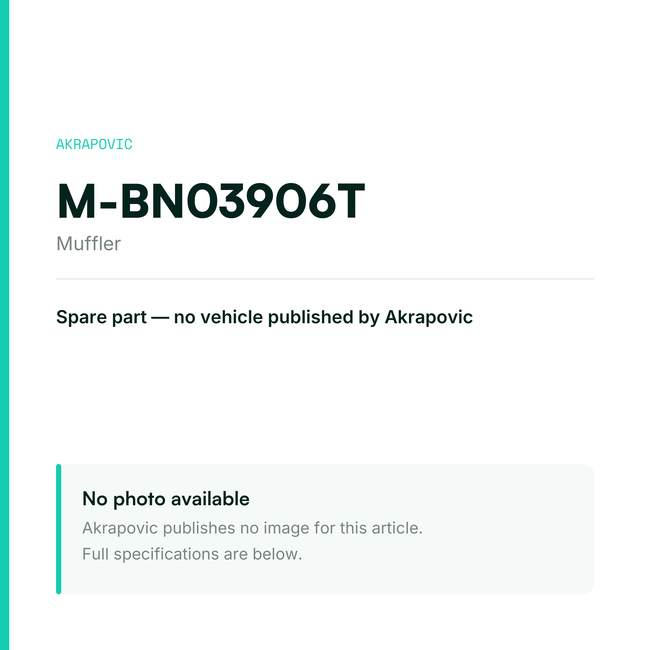 Akrapovic Muffler M-BN03906T — placeholder, no manufacturer photo available