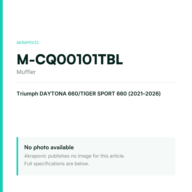 Akrapovic Muffler M-CQ00101TBL — placeholder, no manufacturer photo available