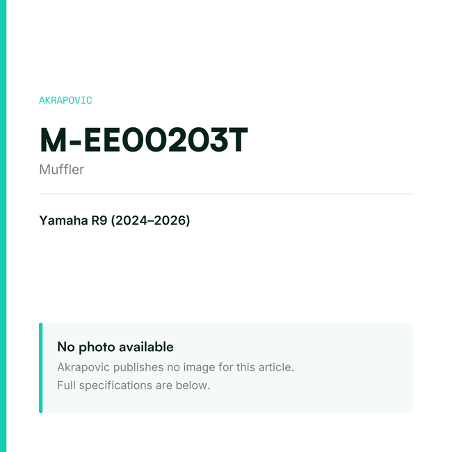 Akrapovic Muffler M-EE00203T — placeholder, no manufacturer photo available