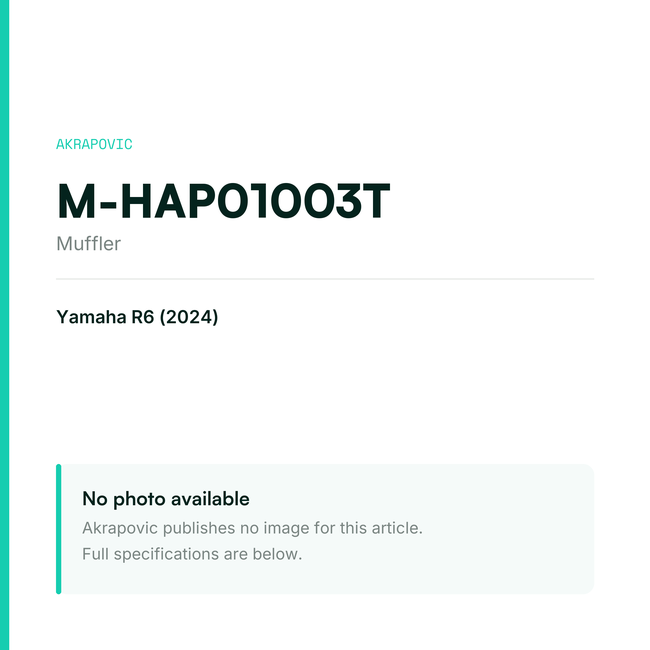 Akrapovic Muffler M-HAP01003T — placeholder, no manufacturer photo available