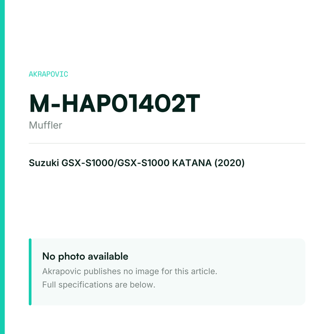 Akrapovic Muffler M-HAP01402T — placeholder, no manufacturer photo available