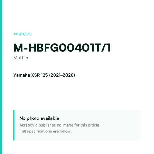 Akrapovic Muffler M-HBFG00401T/1 — placeholder, no manufacturer photo available