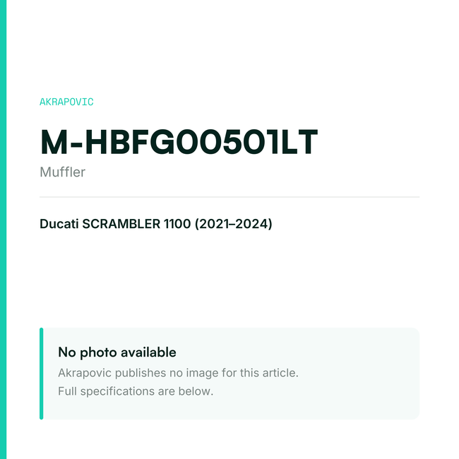 Akrapovic Muffler M-HBFG00501LT — placeholder, no manufacturer photo available