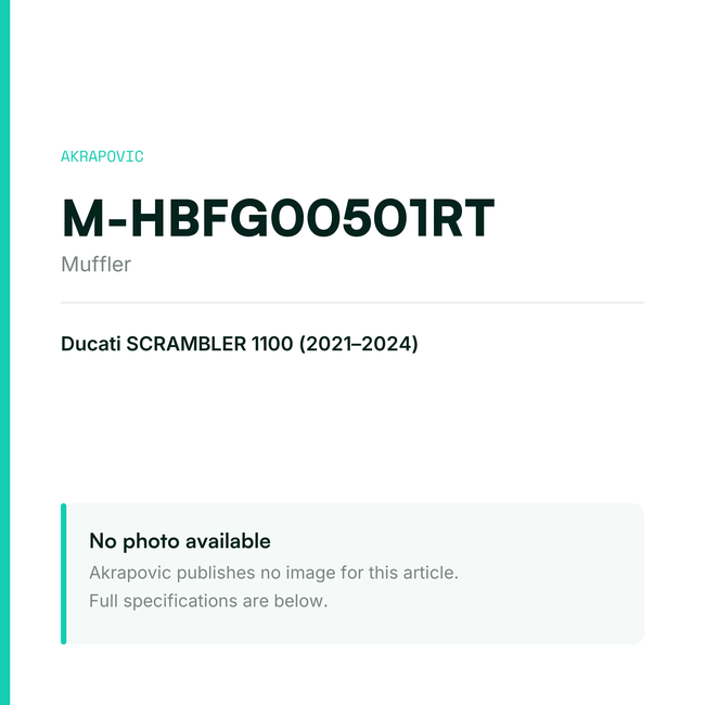 Akrapovic Muffler M-HBFG00501RT — placeholder, no manufacturer photo available