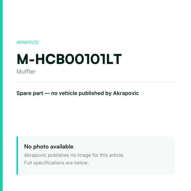 Akrapovic Muffler M-HCB00101LT — placeholder, no manufacturer photo available
