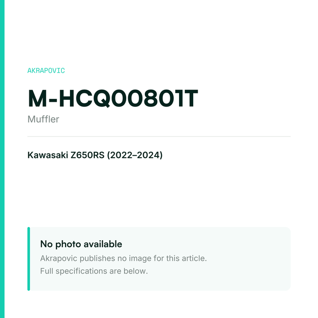 Akrapovic Muffler M-HCQ00801T — placeholder, no manufacturer photo available