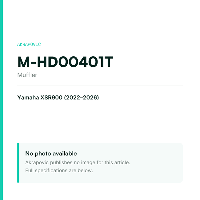 Akrapovic Muffler M-HD00401T — placeholder, no manufacturer photo available