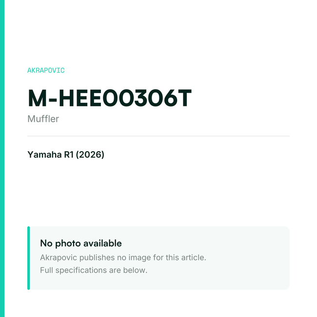 Akrapovic Muffler M-HEE00306T — placeholder, no manufacturer photo available