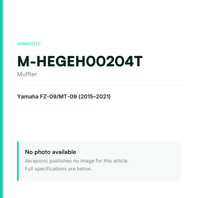Akrapovic Muffler M-HEGEH00204T — placeholder, no manufacturer photo available