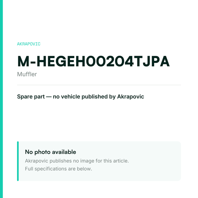 Akrapovic Muffler M-HEGEH00204TJPA — placeholder, no manufacturer photo available