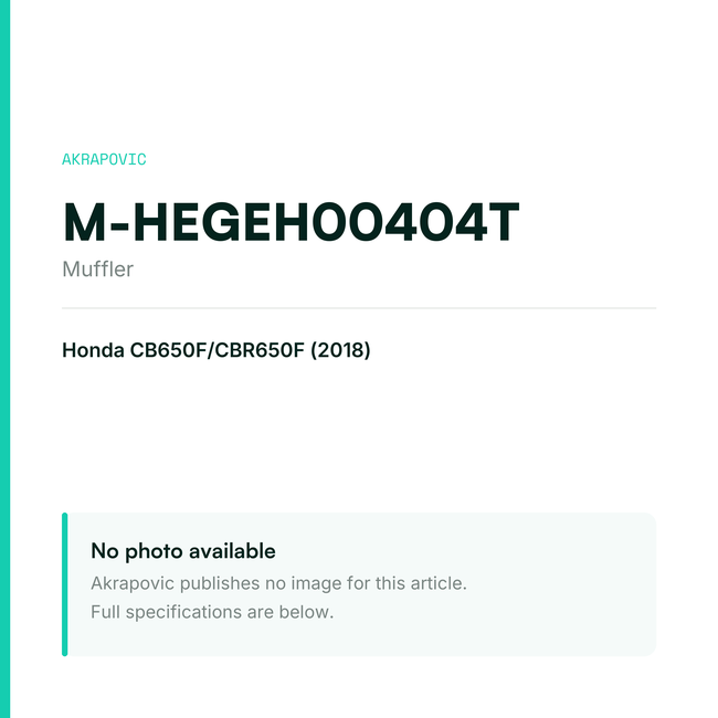 Akrapovic Muffler M-HEGEH00404T — placeholder, no manufacturer photo available