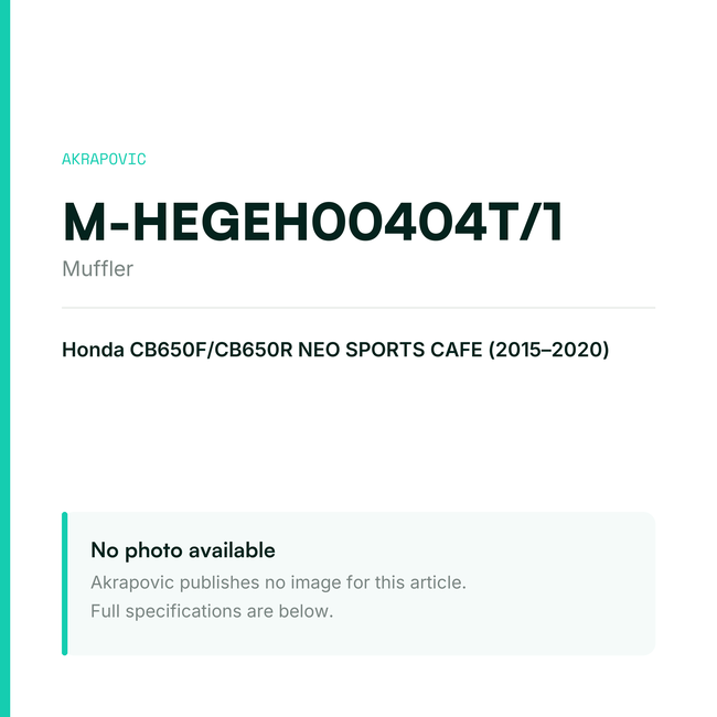 Akrapovic Muffler M-HEGEH00404T/1 — placeholder, no manufacturer photo available