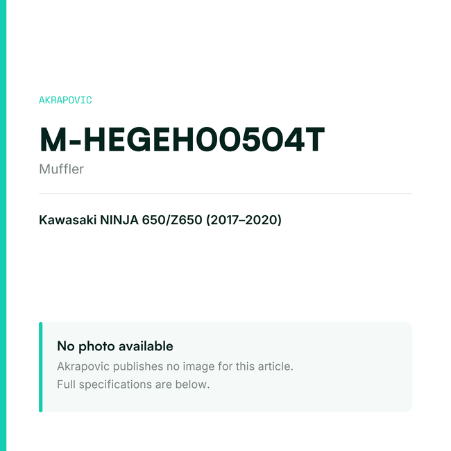 Akrapovic Muffler M-HEGEH00504T — placeholder, no manufacturer photo available