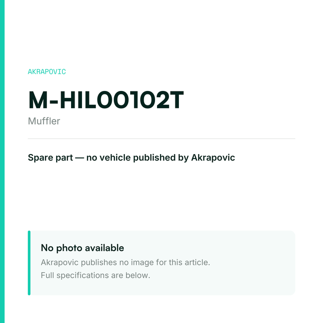 Akrapovic Muffler M-HIL00102T — placeholder, no manufacturer photo available