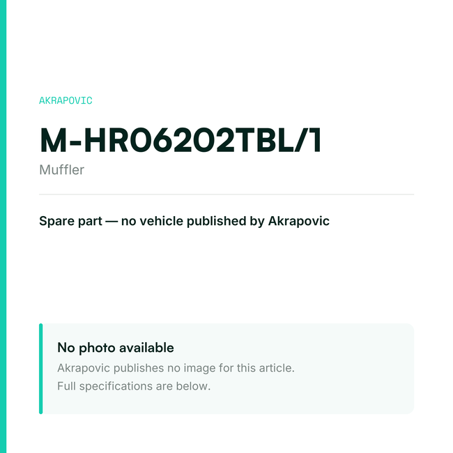 Akrapovic Muffler M-HR06202TBL/1 — placeholder, no manufacturer photo available
