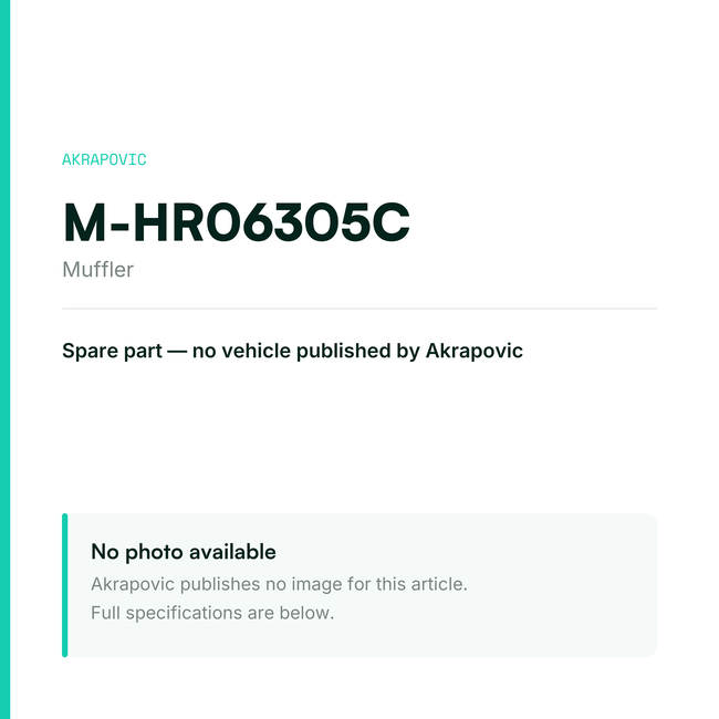Akrapovic Muffler M-HR06305C — placeholder, no manufacturer photo available