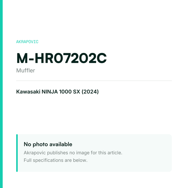 Akrapovic Muffler M-HR07202C — placeholder, no manufacturer photo available