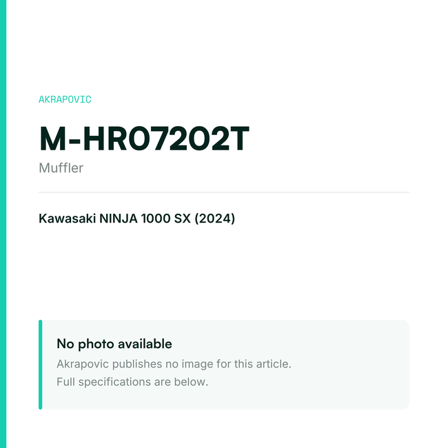 Akrapovic Muffler M-HR07202T — placeholder, no manufacturer photo available