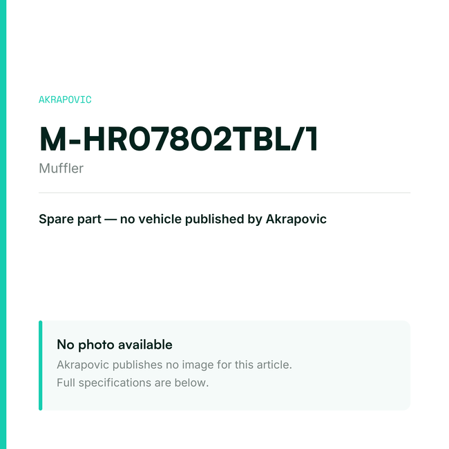 Akrapovic Muffler M-HR07802TBL/1 — placeholder, no manufacturer photo available