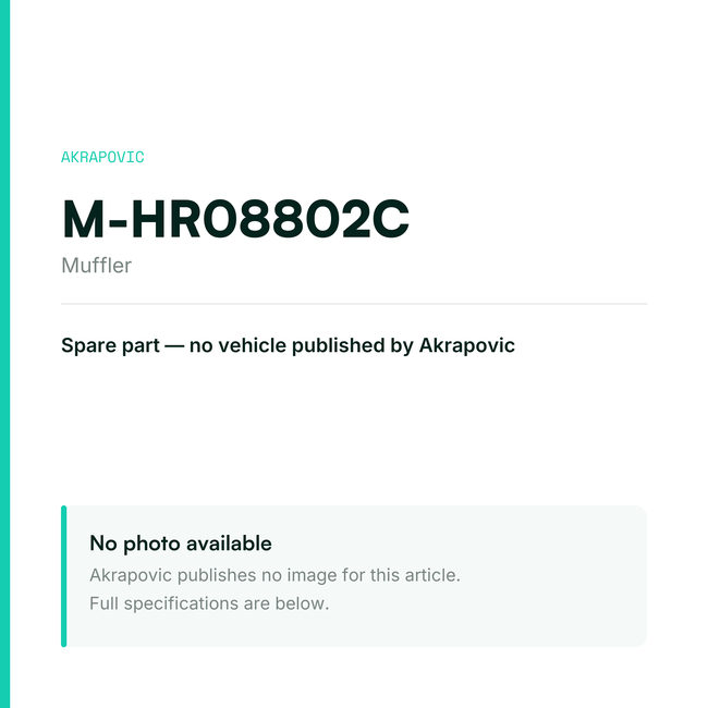 Akrapovic Muffler M-HR08802C — placeholder, no manufacturer photo available