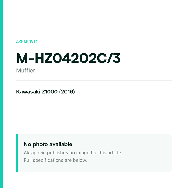 Akrapovic Muffler M-HZ04202C/3 — placeholder, no manufacturer photo available