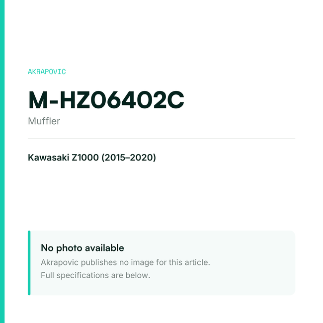 Akrapovic Muffler M-HZ06402C — placeholder, no manufacturer photo available