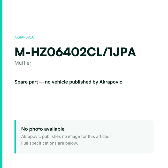 Akrapovic Muffler M-HZ06402CL/1JPA — placeholder, no manufacturer photo available