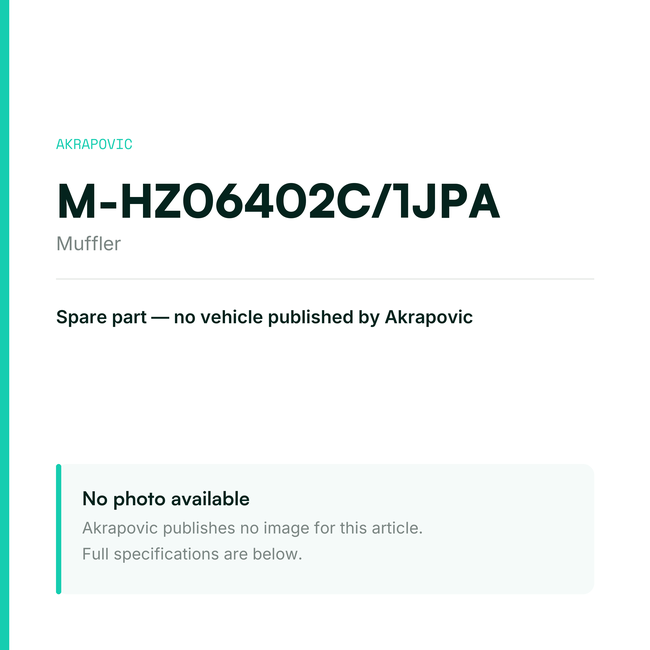 Akrapovic Muffler M-HZ06402C/1JPA — placeholder, no manufacturer photo available
