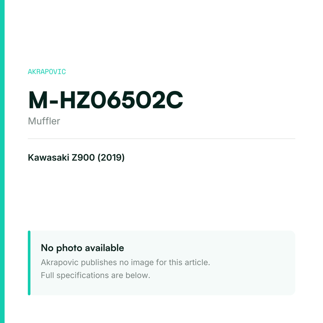 Akrapovic Muffler M-HZ06502C — placeholder, no manufacturer photo available