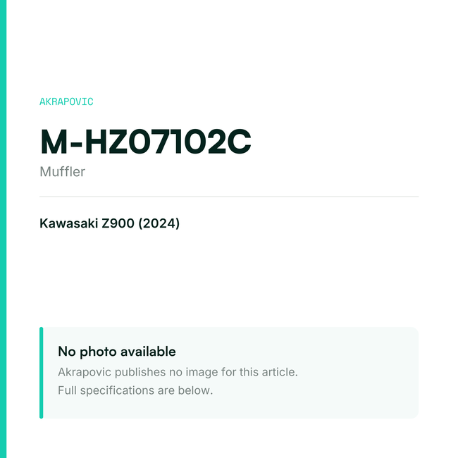 Akrapovic Muffler M-HZ07102C — placeholder, no manufacturer photo available