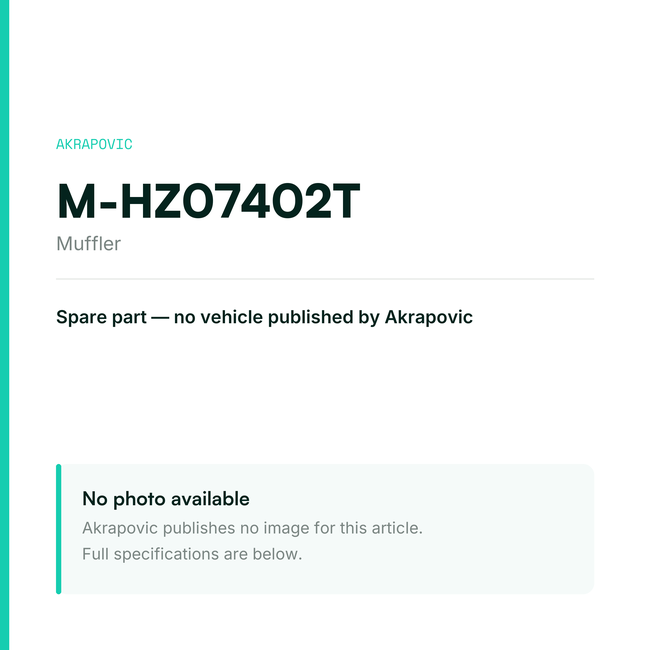 Akrapovic Muffler M-HZ07402T — placeholder, no manufacturer photo available