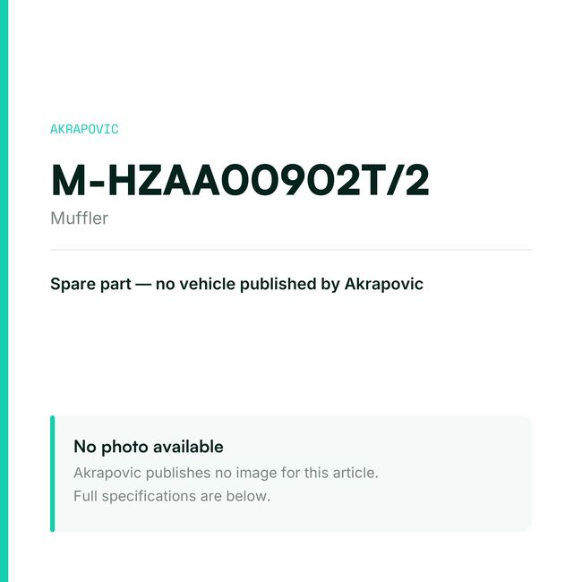 Akrapovic Muffler M-HZAA00902T/2 — placeholder, no manufacturer photo available