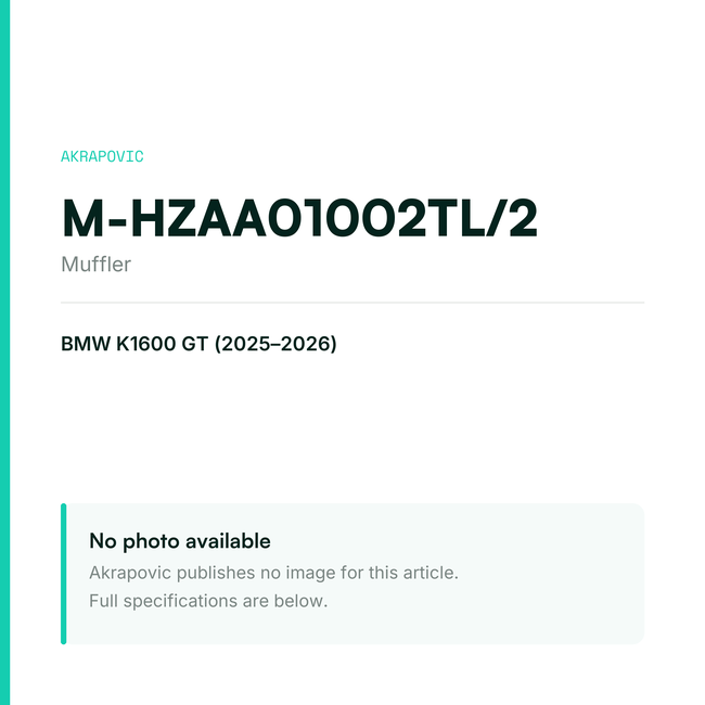 Akrapovic Muffler M-HZAA01002TL/2 — placeholder, no manufacturer photo available