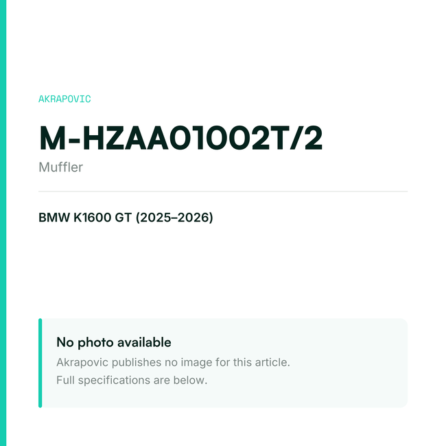 Akrapovic Muffler M-HZAA01002T/2 — placeholder, no manufacturer photo available