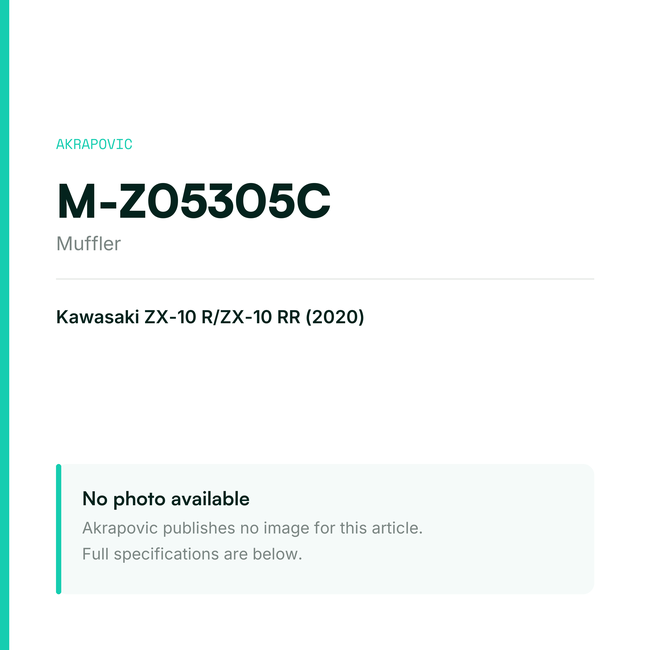 Akrapovic Muffler M-Z05305C — placeholder, no manufacturer photo available