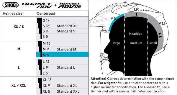 Shoei Head Pad M5 Type-H for Hornet ADV 06 / Hornet ADV