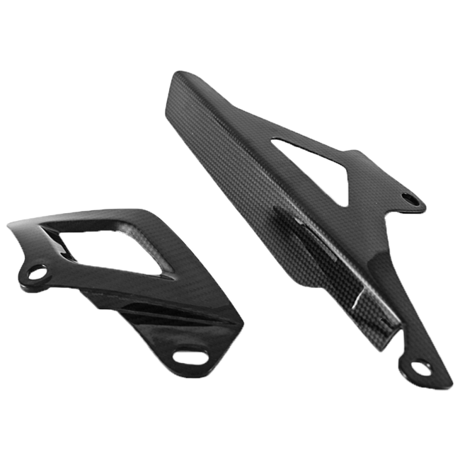 Fullsix carbon chain guard set for Aprilia RSV4, 245 Twill gloss finish