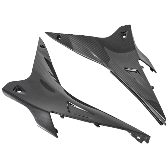 Fullsix carbon lower tank side fairings for Aprilia RSV4, 245 twill weave