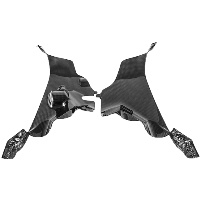 Fullsix carbon air duct covers for Ducati Panigale V4/S/R 2018-2024, 200 Plain weave glossy finish