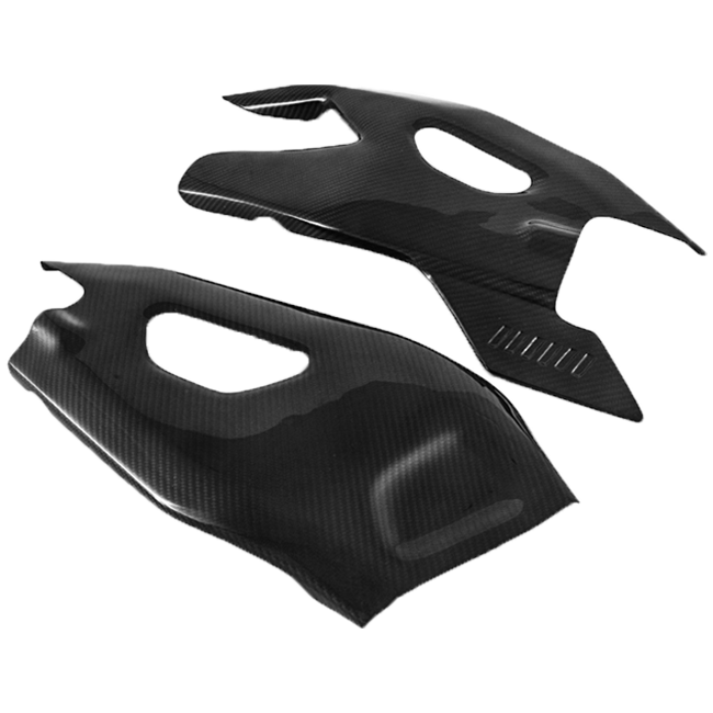 Fullsix carbon swingarm covers for Yamaha YZF-R1/M RN32 RN49 RN65 2015-2026 in 245 twill weave