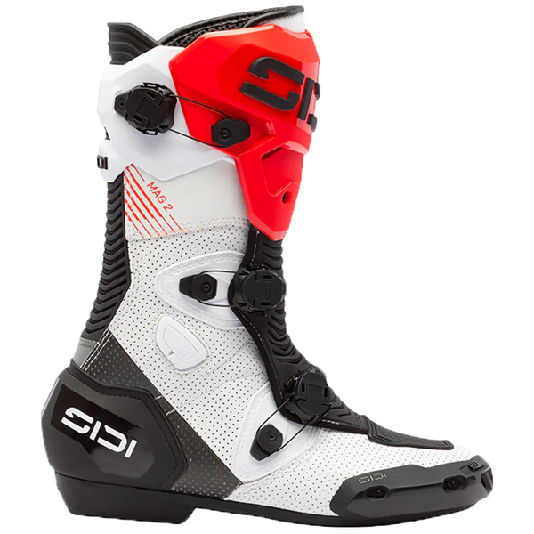 Sidi MAG 2 Air motorcycle boots in white, black and red colourway 391